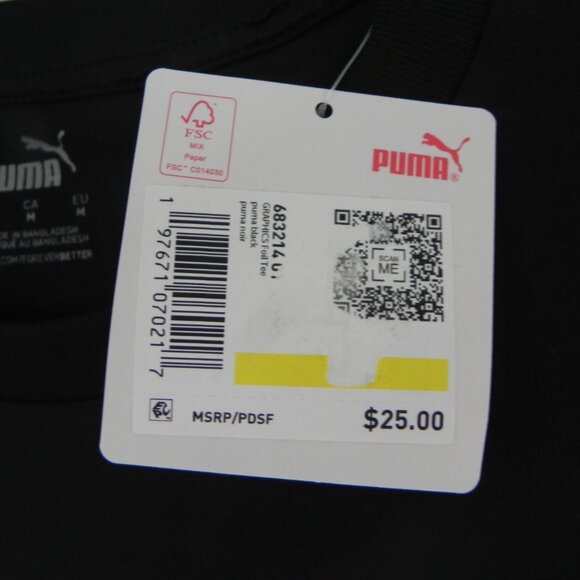 NWT Puma Men's Black and Gold Graphic T-Shirt Size Medium - Picture 2 of 4